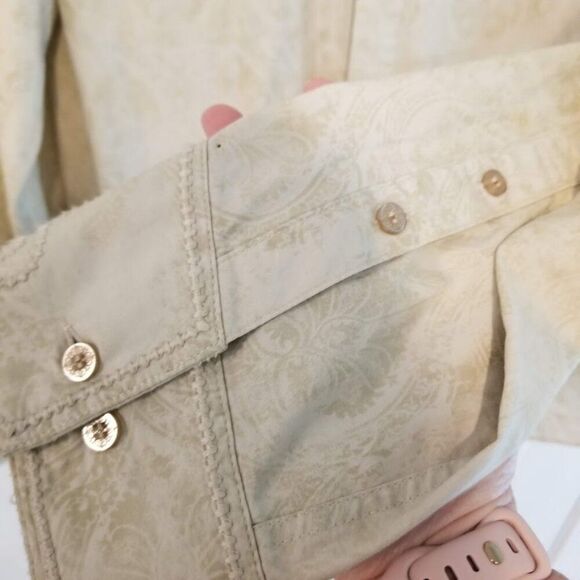 Howe Cream Tan Cotton Men's Embroidered Western Button Down Shirt XL - Picture 7 of 11